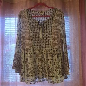 Bohemian bell slv top
